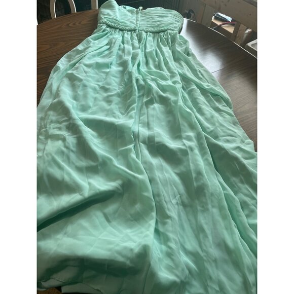 Light mint green strapless maxi wedding prom special ocassion dress size 10 - Picture 4 of 9